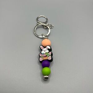Colorful Bunny Keychain for Kids - - Handmade K0272C